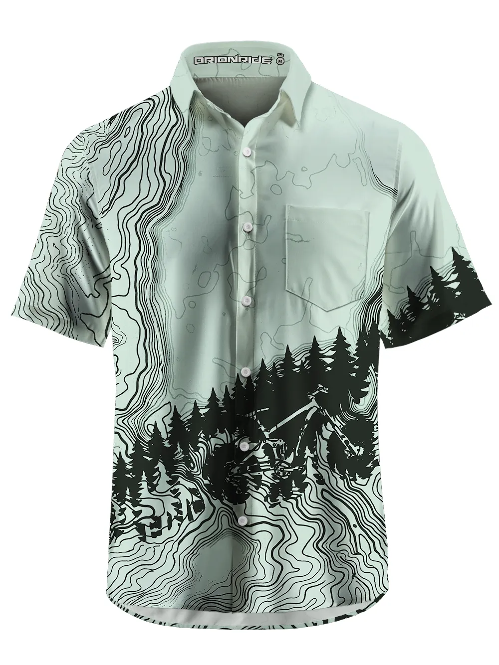 Orionride Sunrise Contour Lines Zipper Pockets Ultra Lightweight Short Sleeves Gravel Shirt sold by Orionride product image thumbnail 2