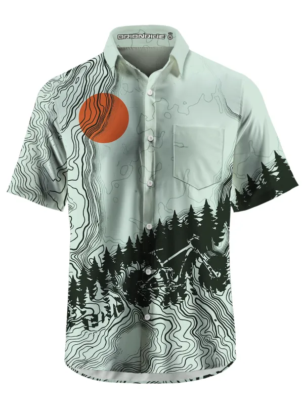 Orionride Sunrise Contour Lines Zipper Pockets Ultra Lightweight Short Sleeves Gravel Shirt made by Orionride