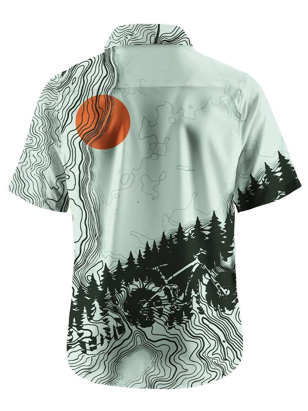 Orionride Sunrise Contour Lines Zipper Pockets Ultra Lightweight Short Sleeves Gravel Shirt sold by Orionride product image thumbnail 4