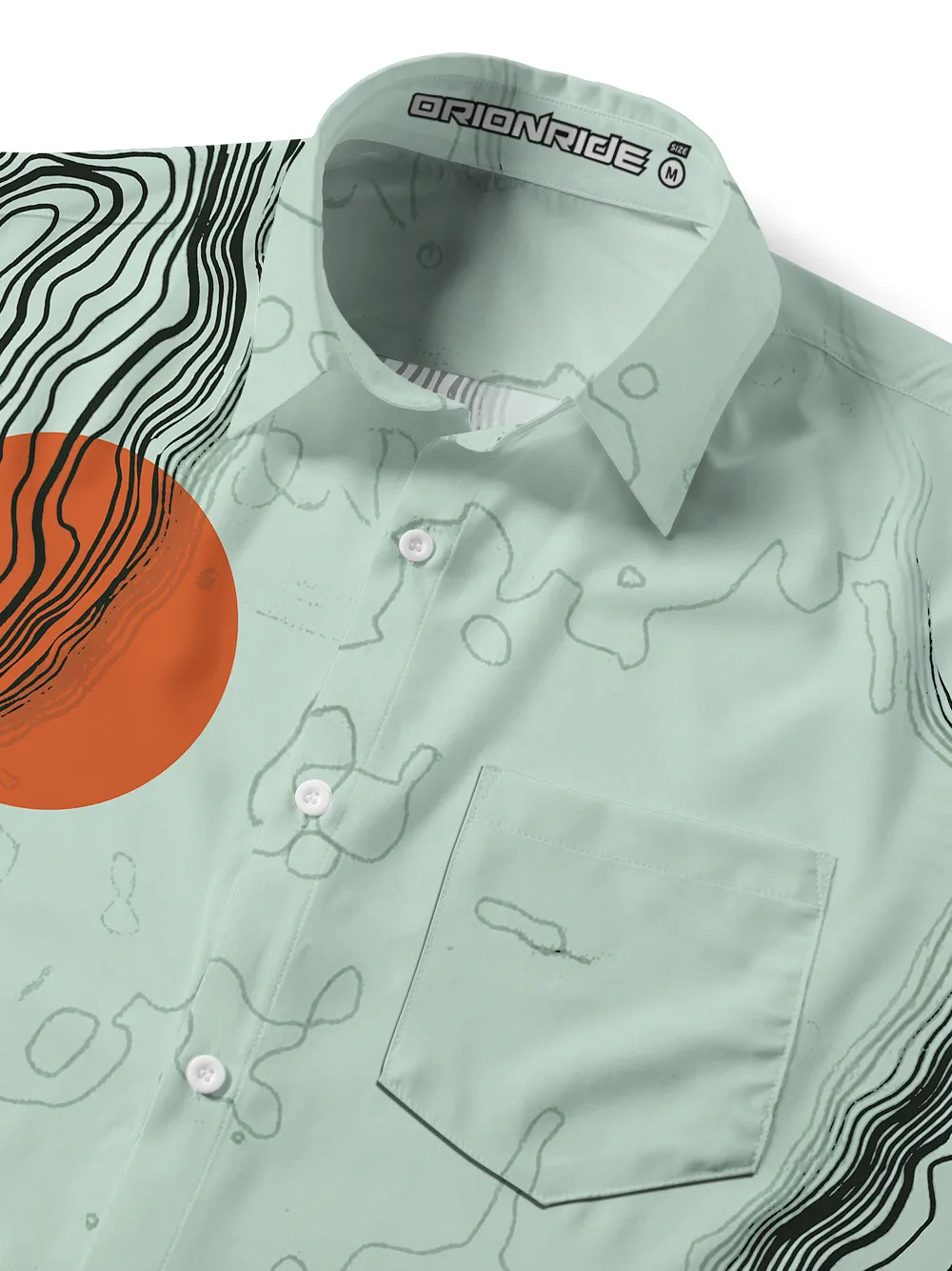 Orionride Sunrise Contour Lines Zipper Pockets Ultra Lightweight Short Sleeves Gravel Shirt sold by Orionride product image thumbnail 5