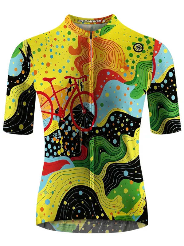 Orionride Abstract Lines Short Sleeves Cycling Jersey made by Orionride