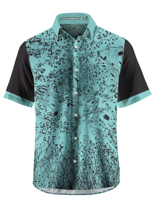 Orionride Splashing Ink Into Flowers Zipper Pockets Ultra Lightweight Short Sleeves Gravel Shirt made by Orionride