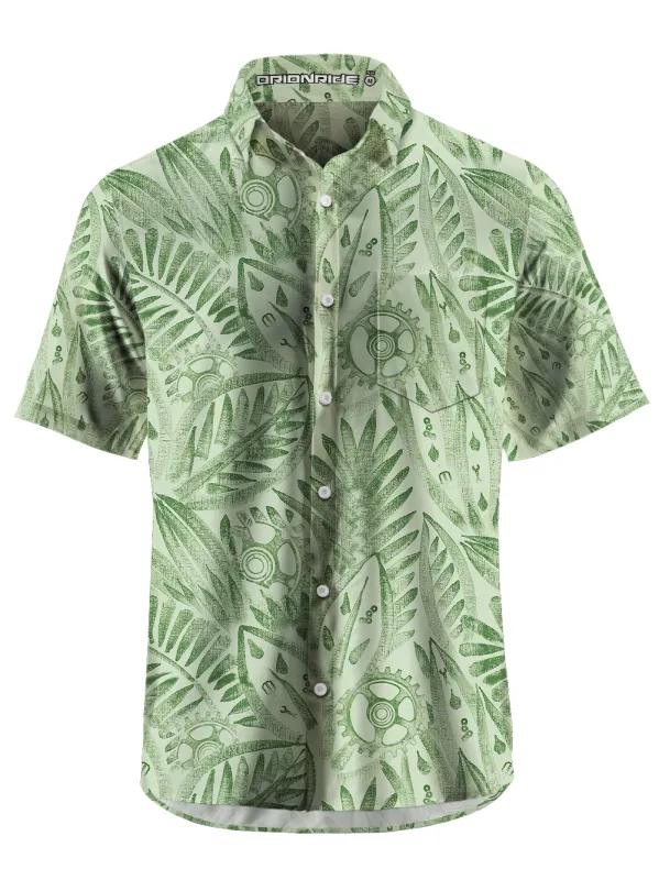 Orionride Fresh Leaves Zipper Pockets Ultra Lightweight Short Sleeves Gravel Shirt made by Orionride