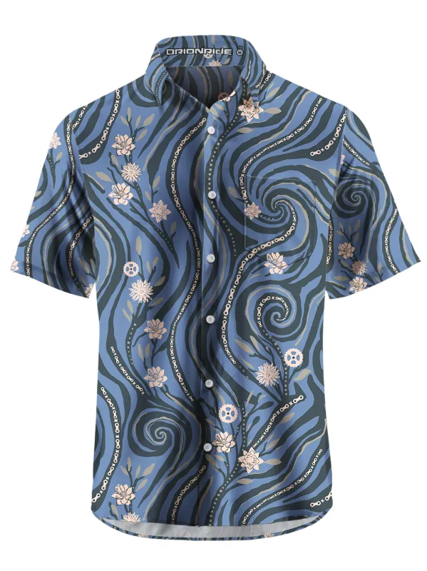 Orionride Chain Vine Zipper Pockets Ultra Lightweight Short Sleeves Gravel Shirt made by Orionride