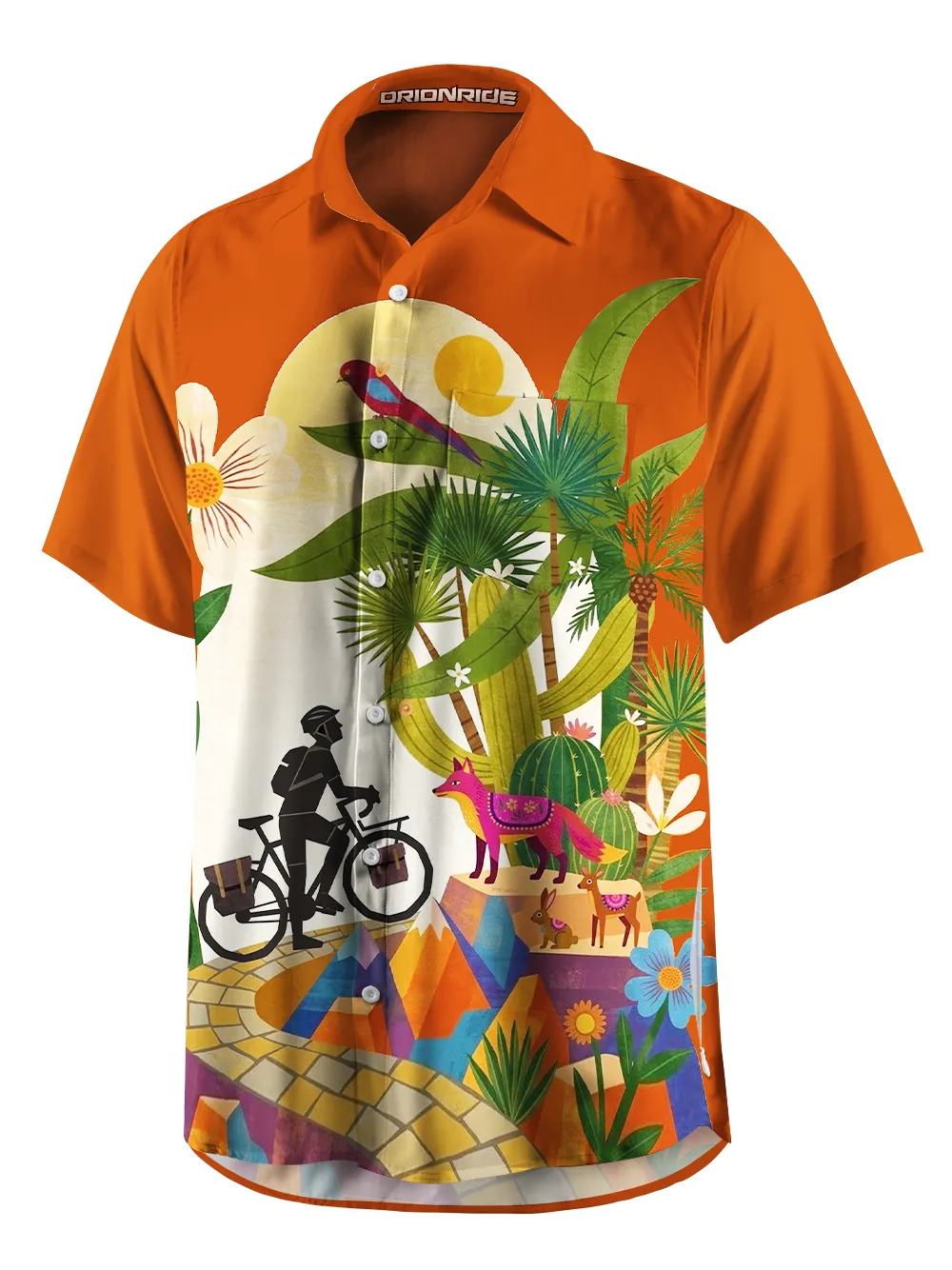 Orionride Cycling Decorative Painting Zipper Pockets Ultra Lightweight Short Sleeves Gravel Shirt sold by Orionride product image thumbnail 2