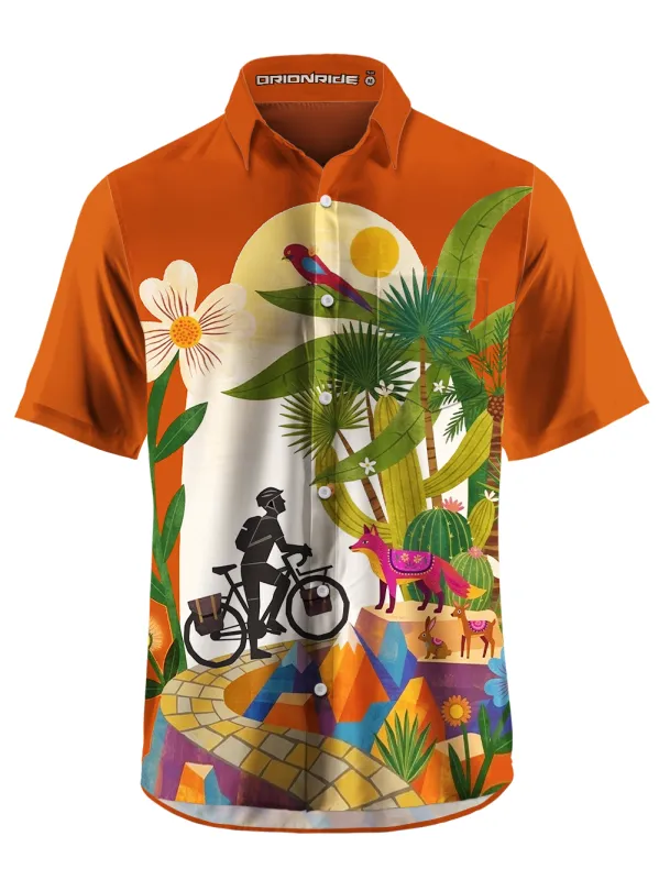 Orionride Cycling Decorative Painting Zipper Pockets Ultra Lightweight Short Sleeves Gravel Shirt made by Orionride