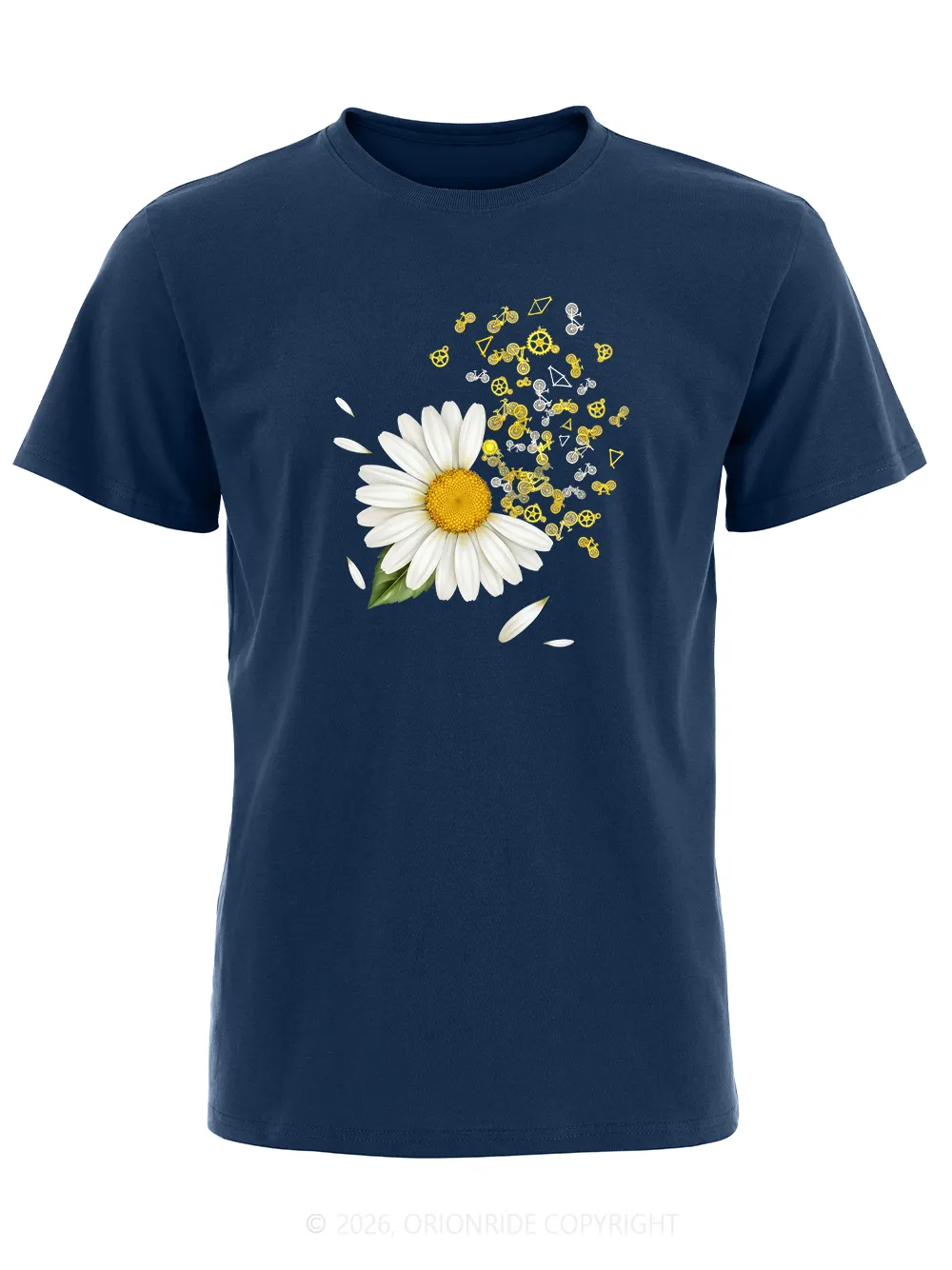 Orionride Daisies Scattered Short Sleeves Bike T-Shirt sold by Orionride product image thumbnail 2
