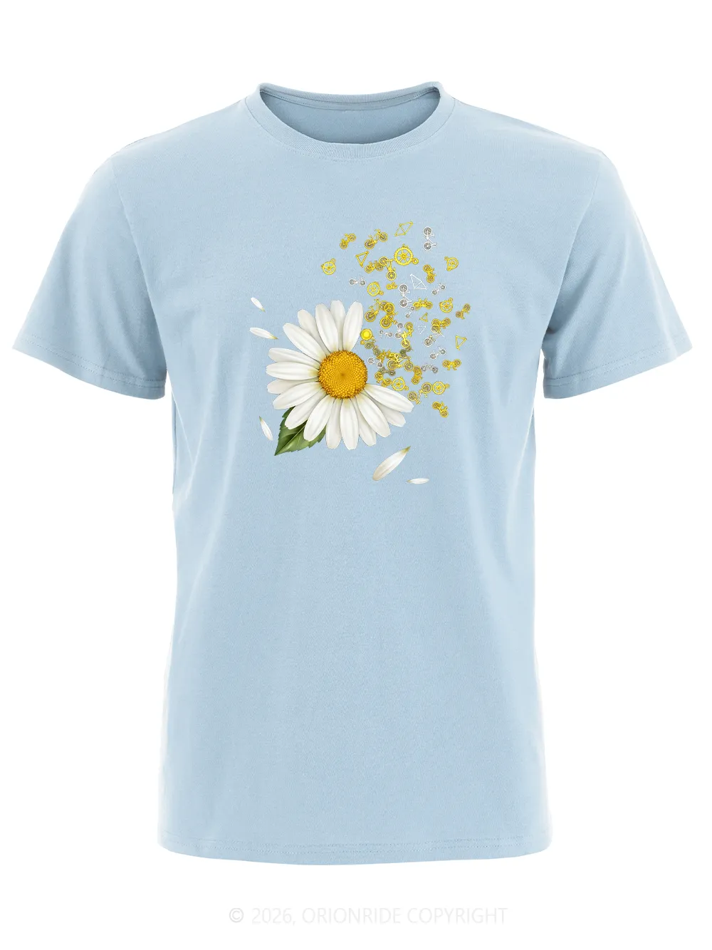 Orionride Daisies Scattered Short Sleeves Bike T-Shirt sold by Orionride product image thumbnail 3