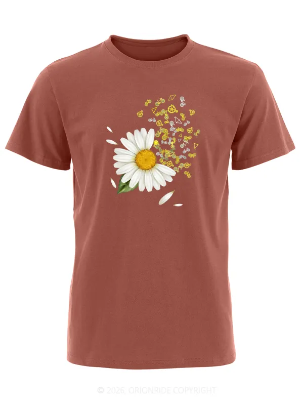 Orionride Daisies Scattered Short Sleeves Bike T-Shirt made by Orionride