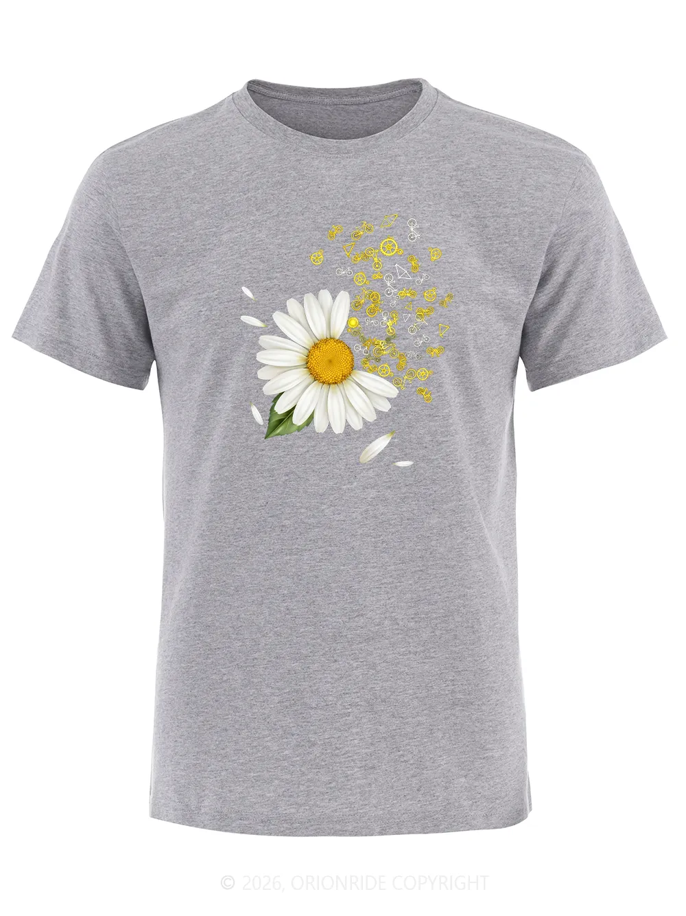 Orionride Daisies Scattered Short Sleeves Bike T-Shirt sold by Orionride product image thumbnail 4