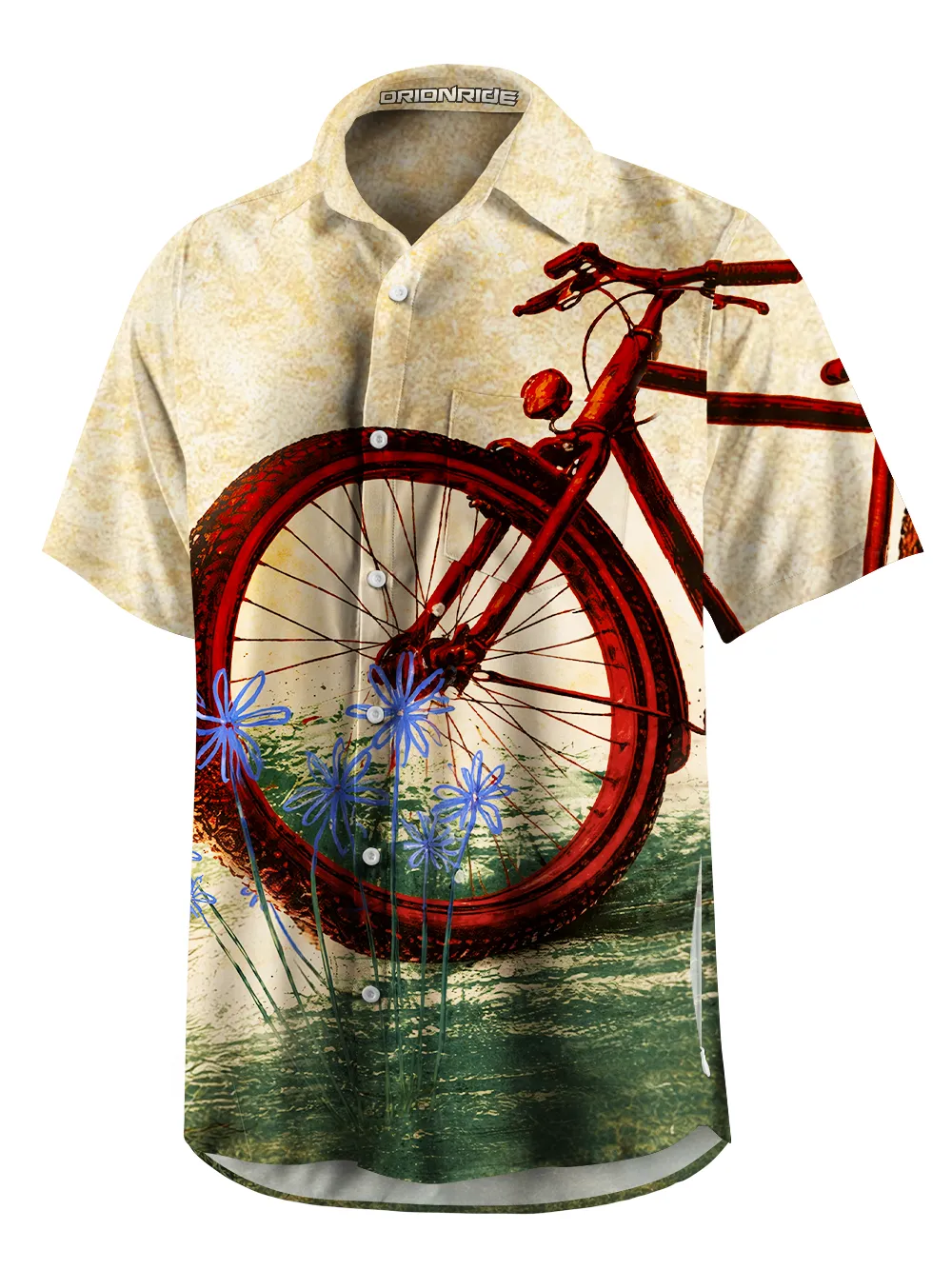 Orionride Bicycles On The Roadside Zipper Pockets Ultra Lightweight Short Sleeves Gravel Shirt sold by Orionride product image thumbnail 2
