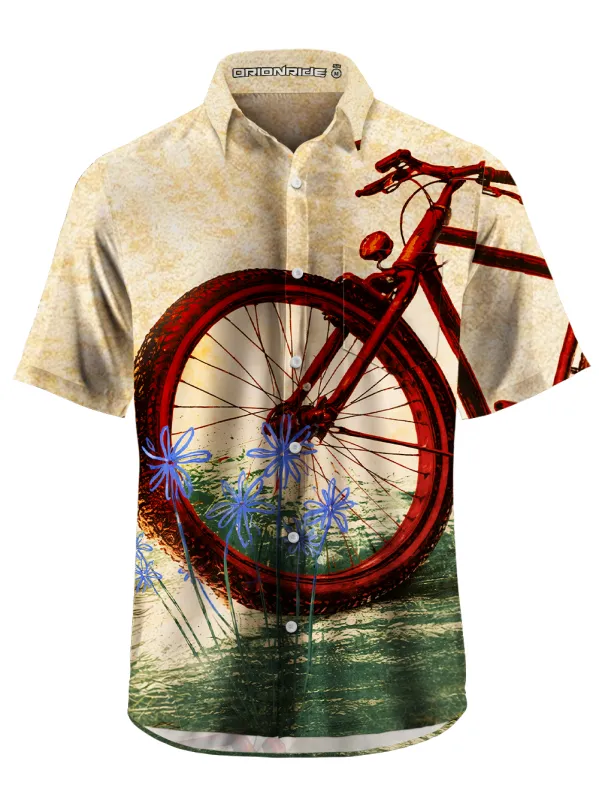 Orionride Bicycles On The Roadside Zipper Pockets Ultra Lightweight Short Sleeves Gravel Shirt made by Orionride