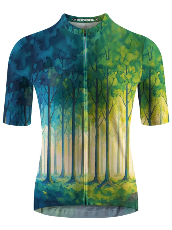 Orionride Sunshine Forest Short Sleeves Cycling Jersey made by Orionride