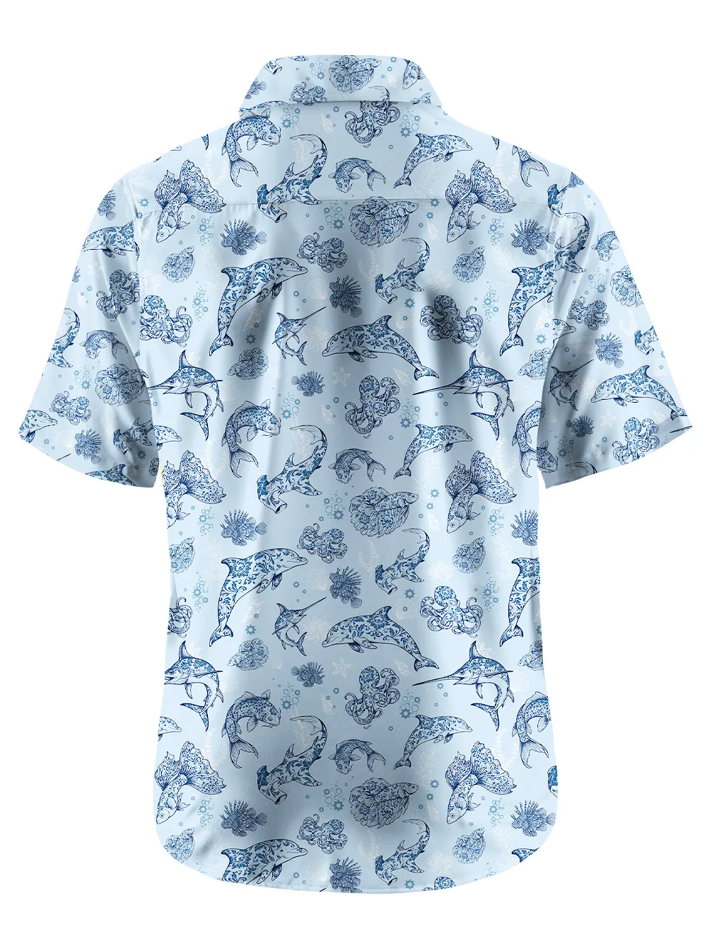 Orionride Dolphins In The Ocean Zipper Pockets Ultra Lightweight Short Sleeves Gravel Shirt sold by Orionride product image thumbnail 3