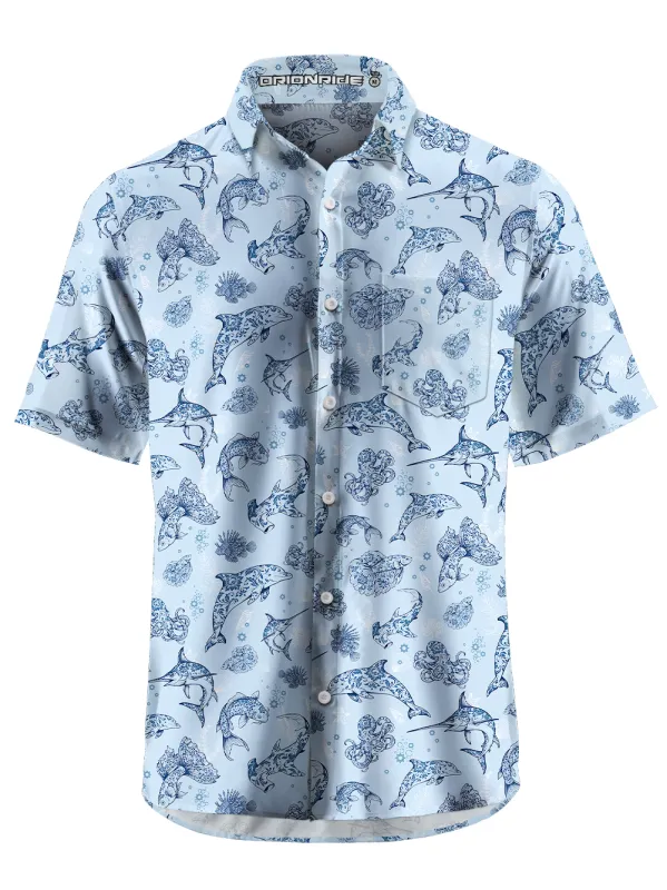 Orionride Dolphins In The Ocean Zipper Pockets Ultra Lightweight Short Sleeves Gravel Shirt made by Orionride