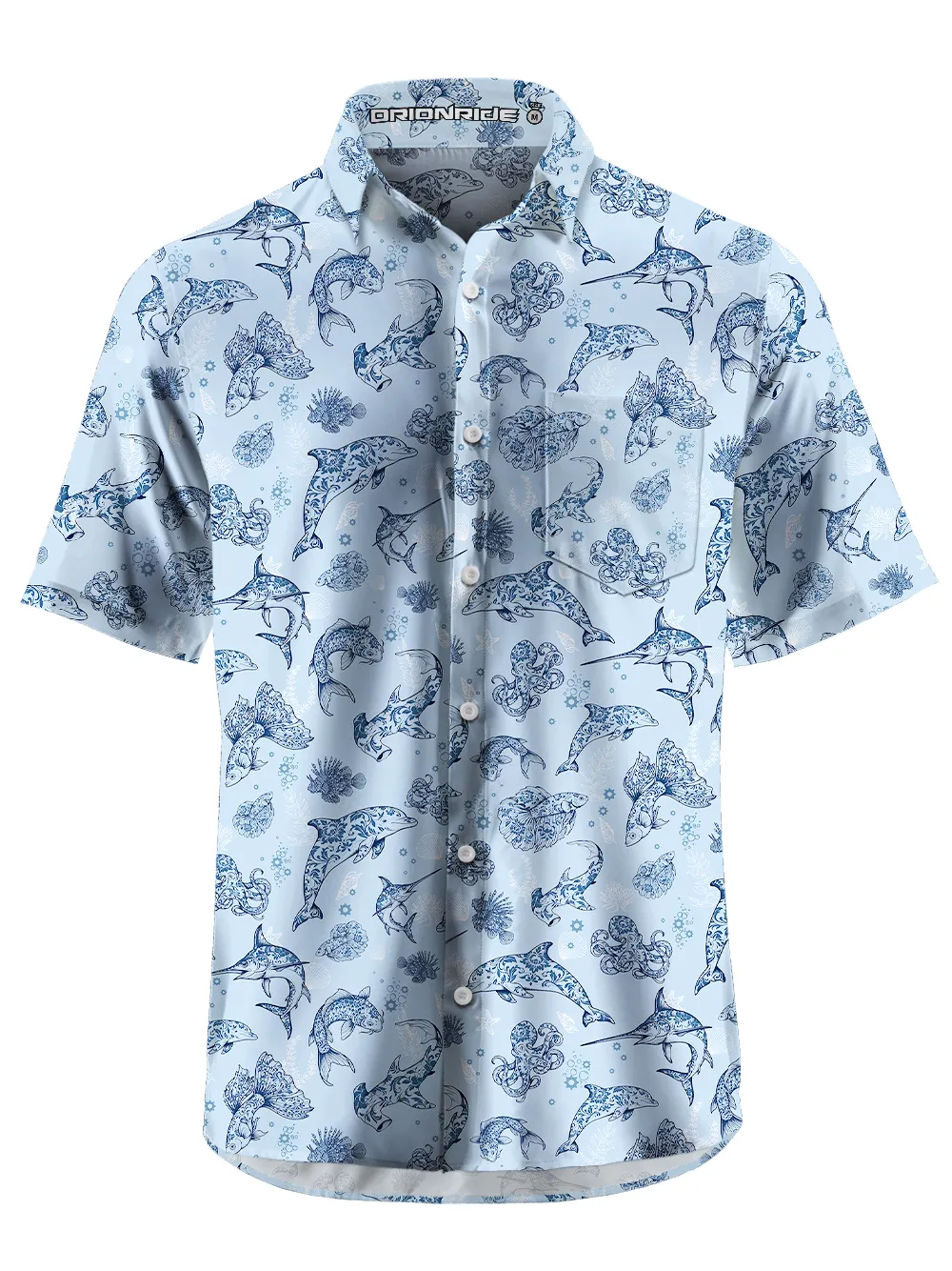 Orionride Dolphins In The Ocean Zipper Pockets Ultra Lightweight Short Sleeves Gravel Shirt sold by Orionride