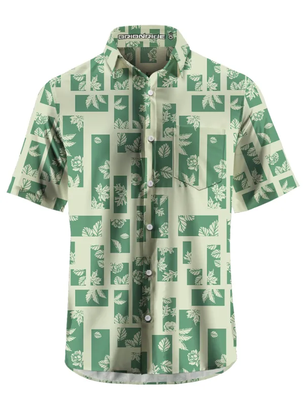 Orionride Floral Color Blocks Zipper Pockets Ultra Lightweight Short Sleeves Gravel Shirt made by Orionride
