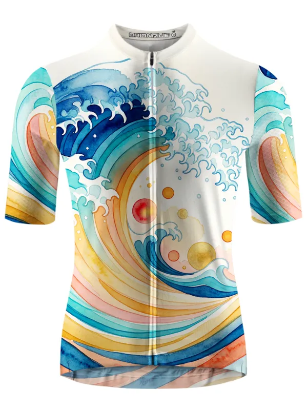 Orionride Waves Crashing Short Sleeves Cycling Jersey made by Orionride