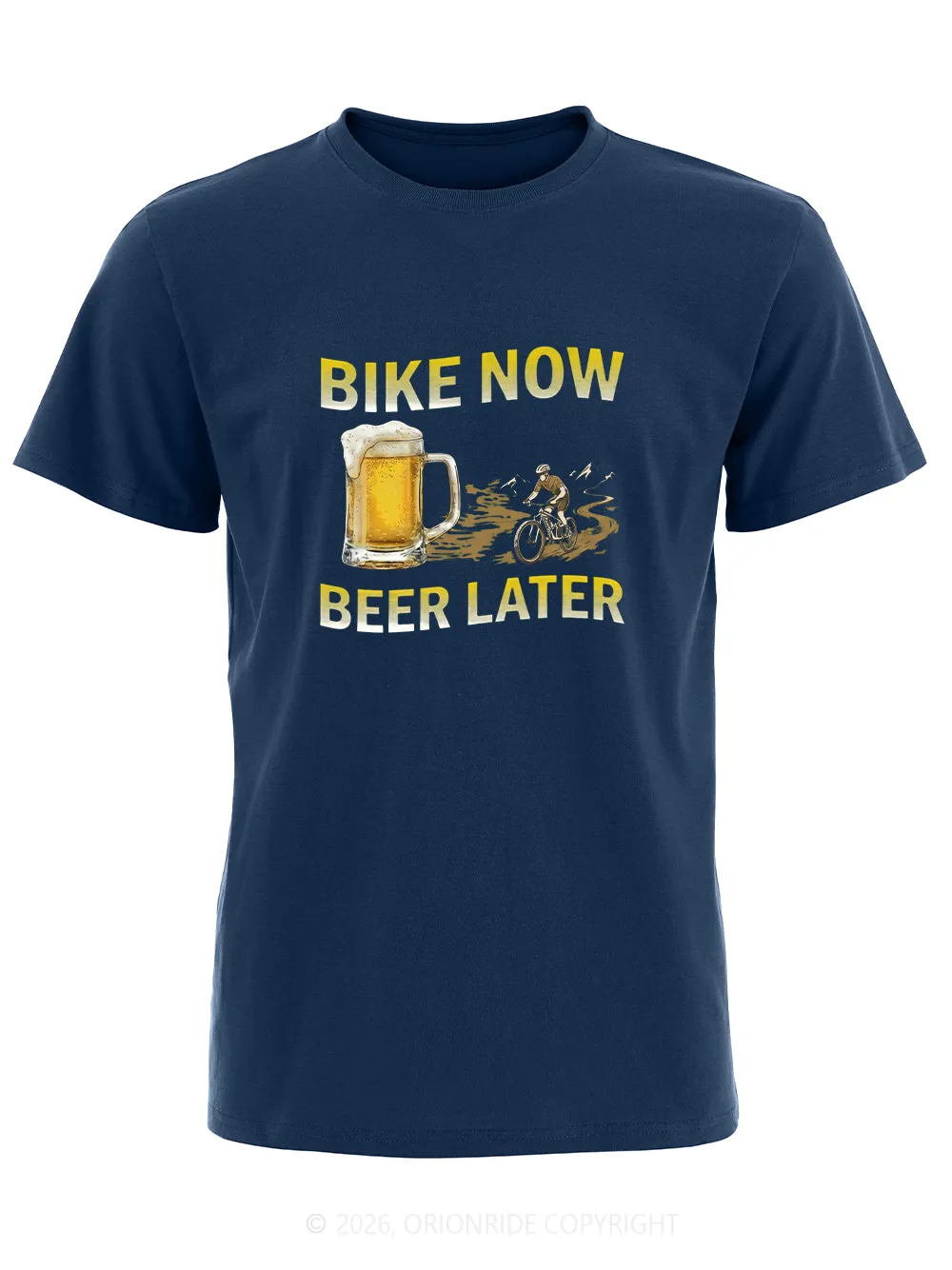 Orionride Bike Now Beer Later Short Sleeves Bike T-Shirt sold by Orionride product image thumbnail 2
