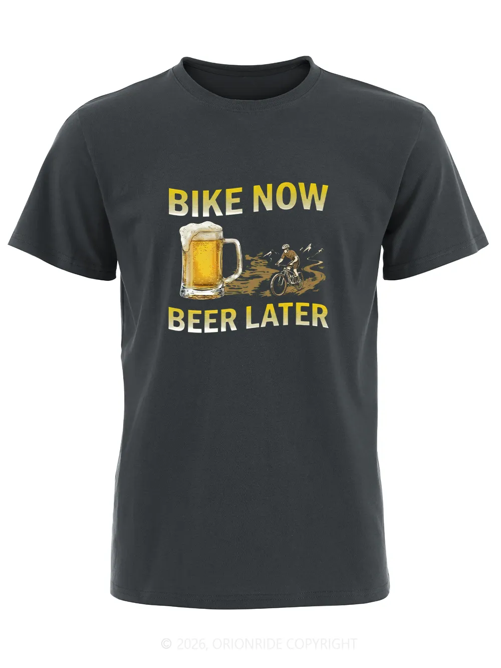 Orionride Bike Now Beer Later Short Sleeves Bike T-Shirt sold by Orionride
