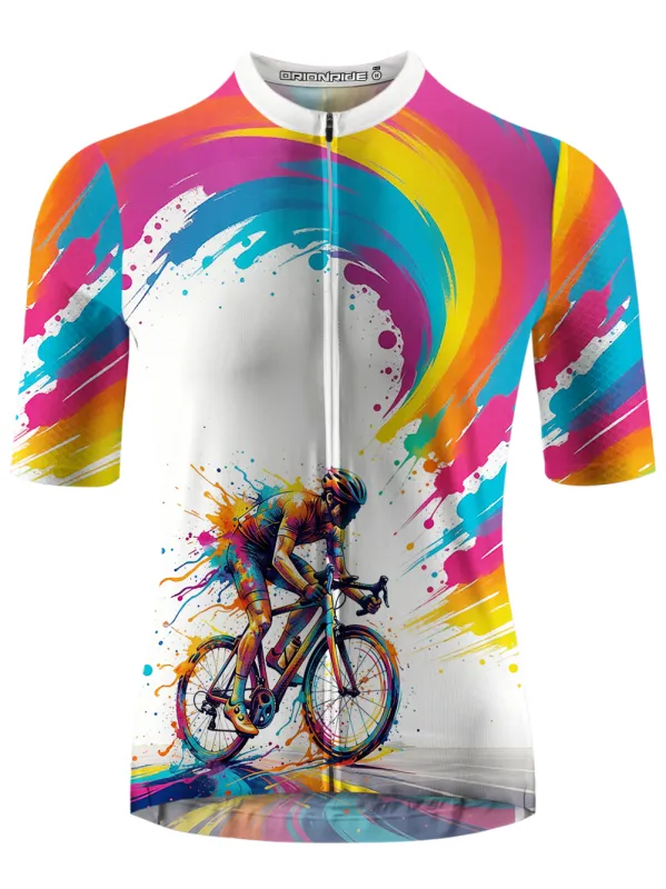 Orionride Ink Splash Cyclist Short Sleeves Cycling Jersey made by Orionride