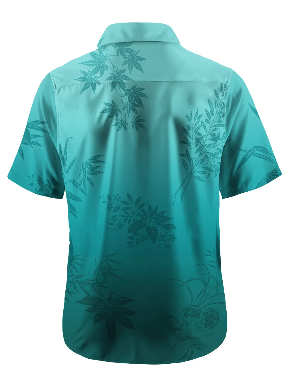 Orionride Gradient Leaves Zipper Pockets Ultra Lightweight Short Sleeves Gravel Shirt sold by Orionride product image thumbnail 3