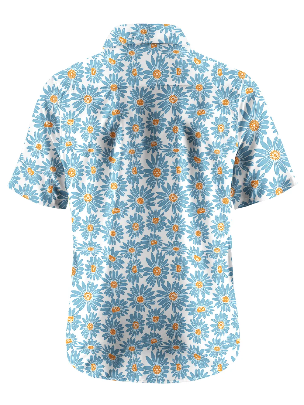 Orionride Blue Daisy Zipper Pockets Ultra Lightweight Short Sleeves Gravel Shirt sold by Orionride product image thumbnail 3