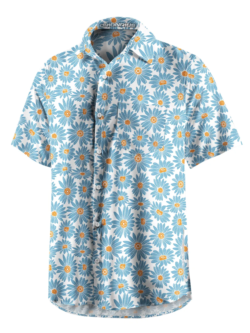 Orionride Blue Daisy Zipper Pockets Ultra Lightweight Short Sleeves Gravel Shirt sold by Orionride product image thumbnail 2