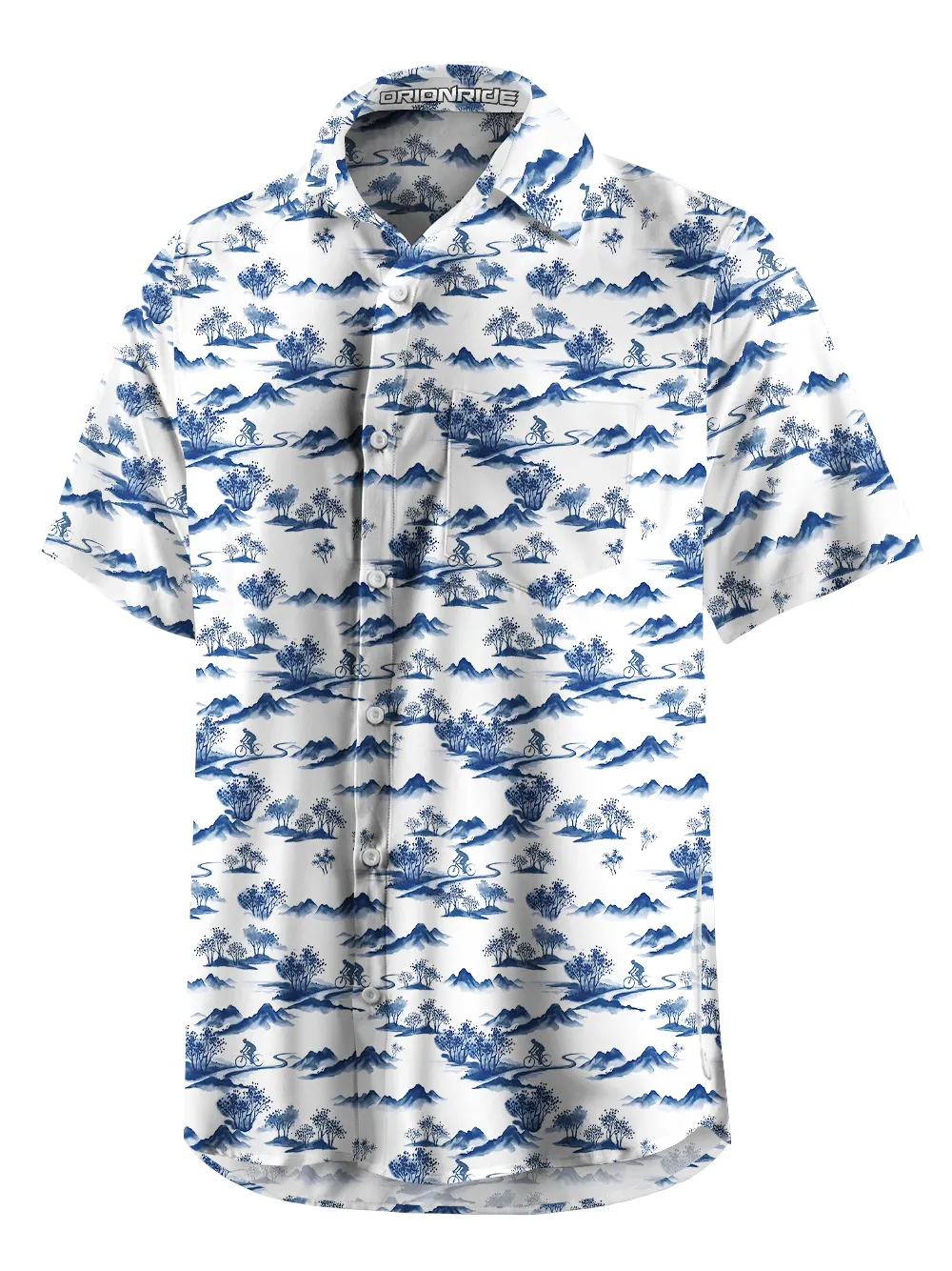 Orionride Ink landscape Painting Zipper Pockets Ultra Lightweight Short Sleeves Gravel Shirt sold by Orionride product image thumbnail 2