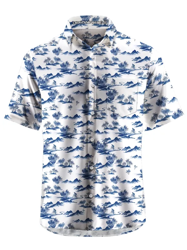 Orionride Ink landscape Painting Zipper Pockets Ultra Lightweight Short Sleeves Gravel Shirt made by Orionride