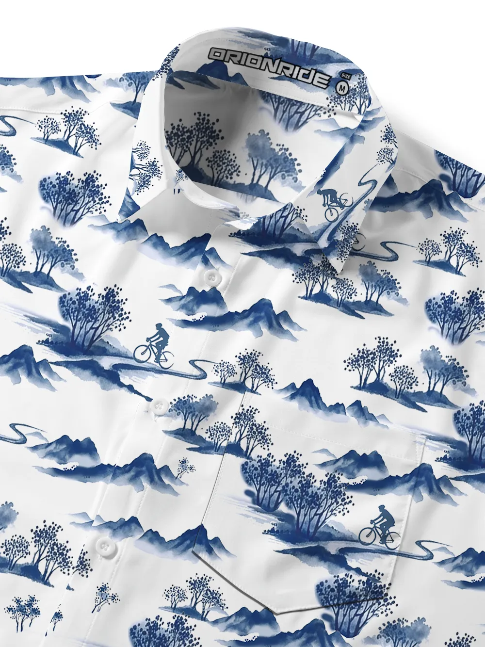 Orionride Ink landscape Painting Zipper Pockets Ultra Lightweight Short Sleeves Gravel Shirt sold by Orionride product image thumbnail 4