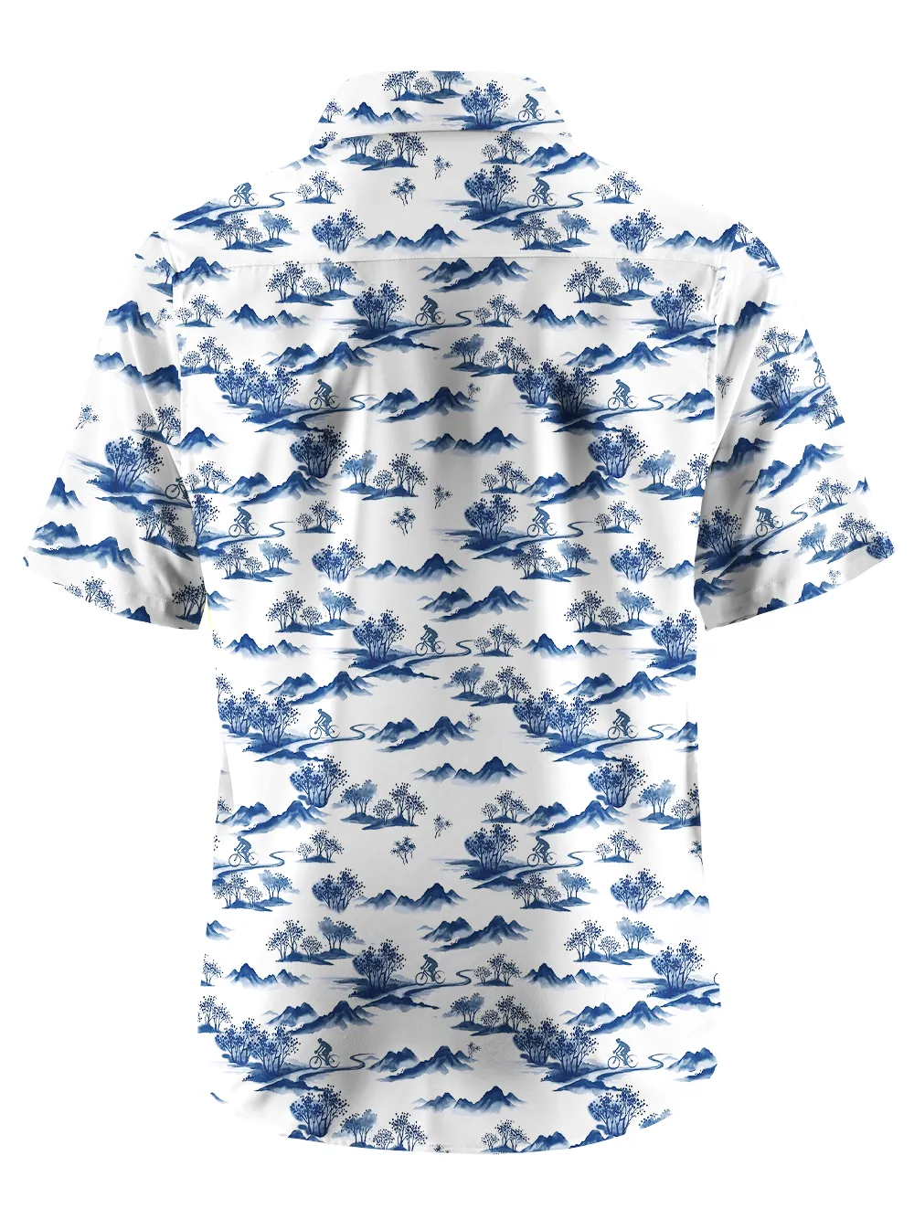 Orionride Ink landscape Painting Zipper Pockets Ultra Lightweight Short Sleeves Gravel Shirt sold by Orionride product image thumbnail 3