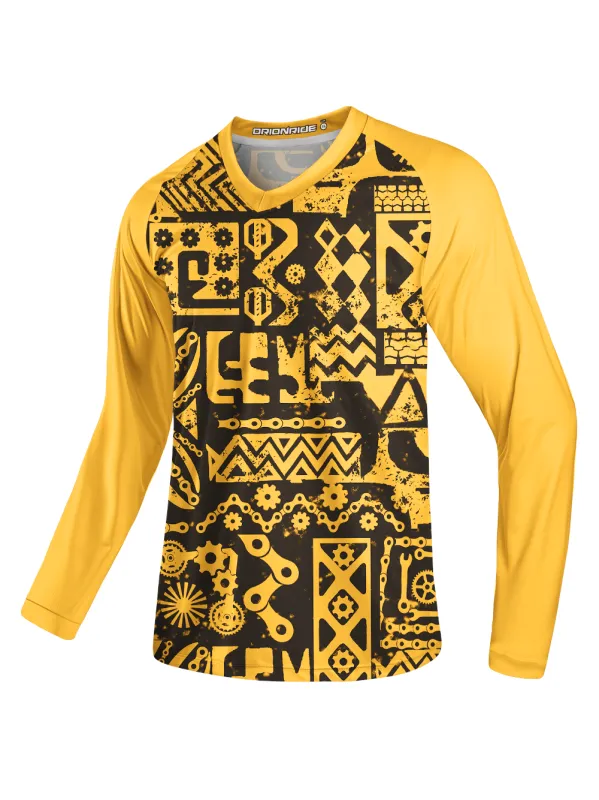 Orionride Yellow Parts Long Sleeve Downhill Jersey made by Orionride