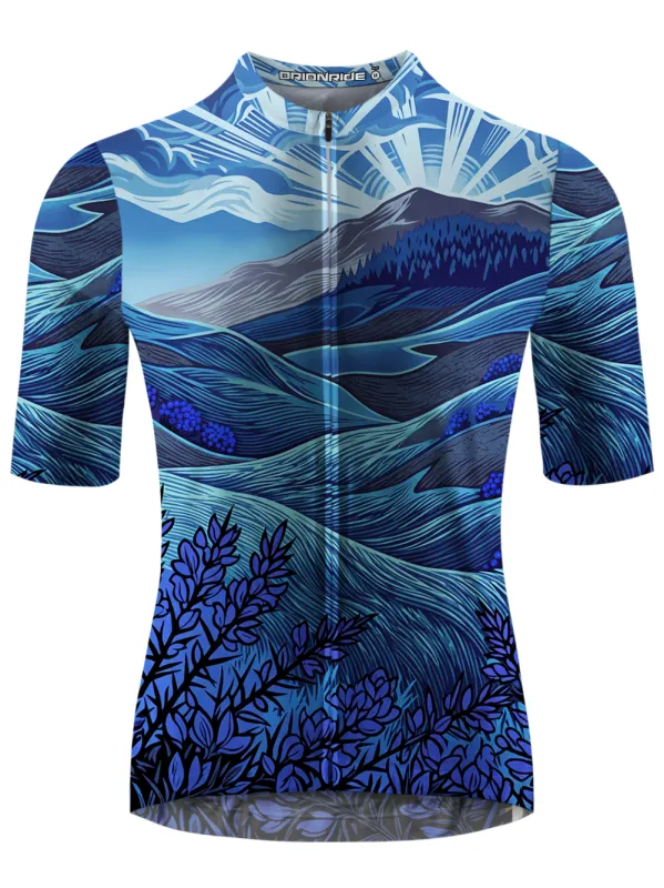 Orionride Azure Fields Short Sleeves Cycling Jersey made by Orionride