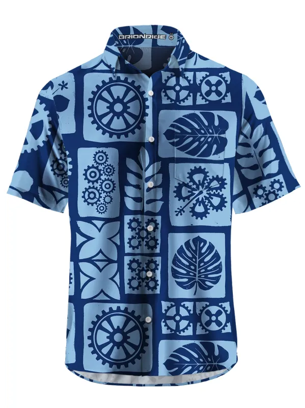 Orionride Mottled Monstera Deliciosa Zipper Pockets Ultra Lightweight Short Sleeves Gravel Shirt made by Orionride