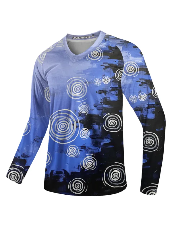 Orionride Oil Painting Vortex Long Sleeve Downhill Jersey made by Orionride