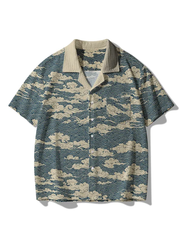 Orionride Above The Clouds Men's Camp Collar Knitted Shirt made by Orionride
