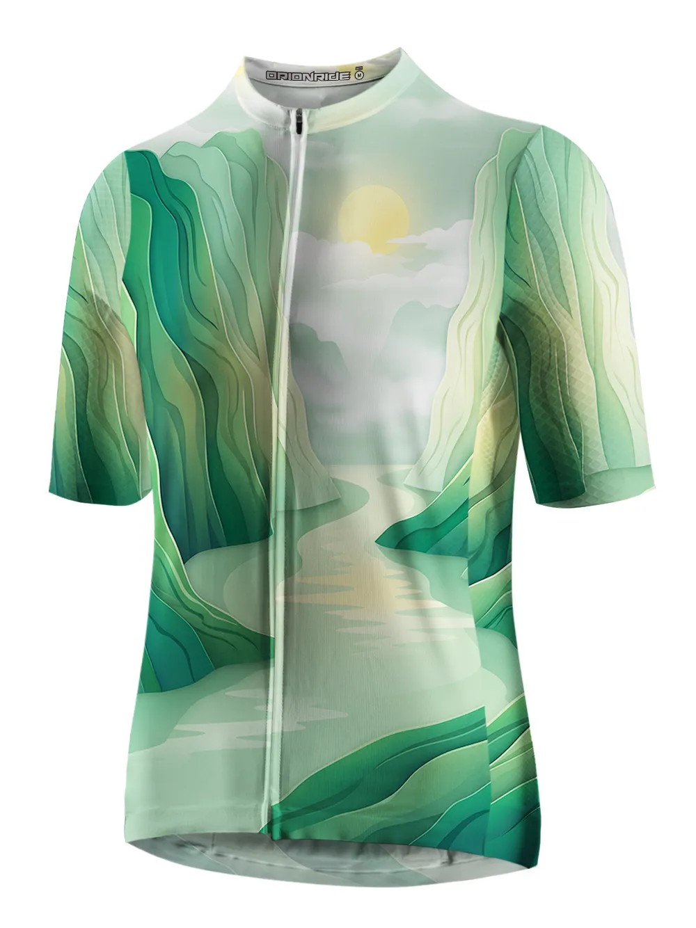 Orionride Verdant Mountains And Waters Short Sleeves Cycling Jersey sold by Orionride product image thumbnail 2