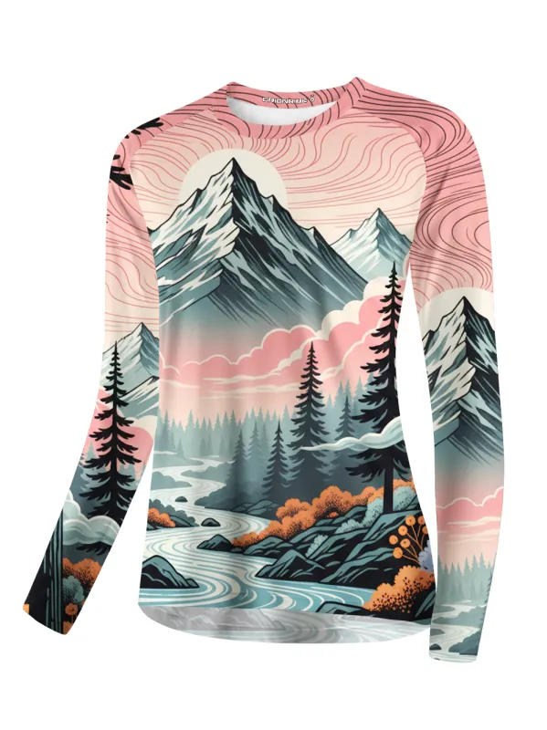 Orionride Pink Sky Women's Quick Dry Downhill Jersey made by Orionride
