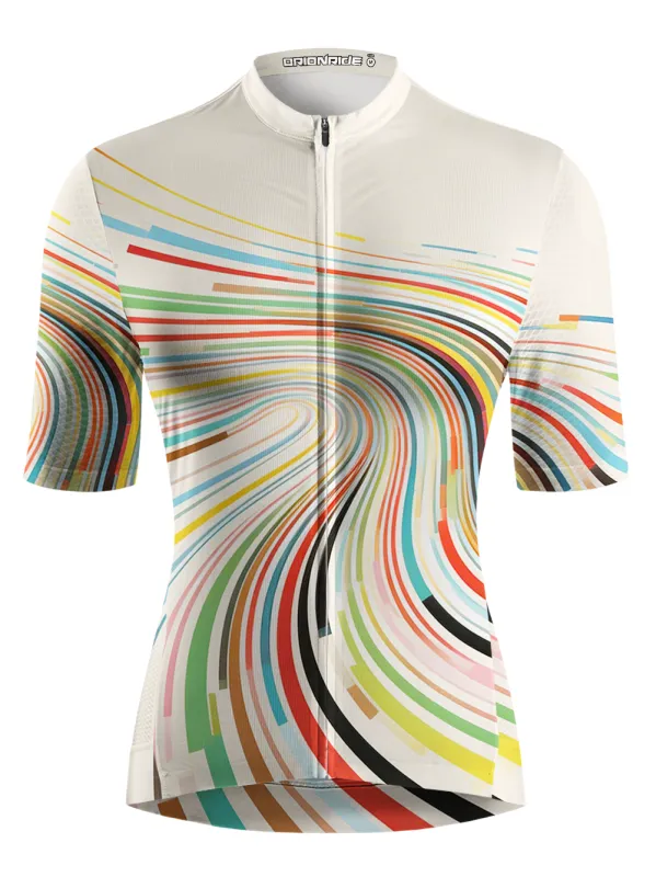 Orionride Winding Stripes Short Sleeves Women's Jersey made by Orionride