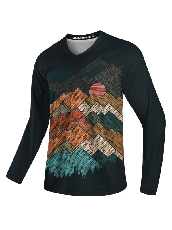 Orionride Draw Mountain Peaks Long Sleeve Downhill Jersey made by Orionride