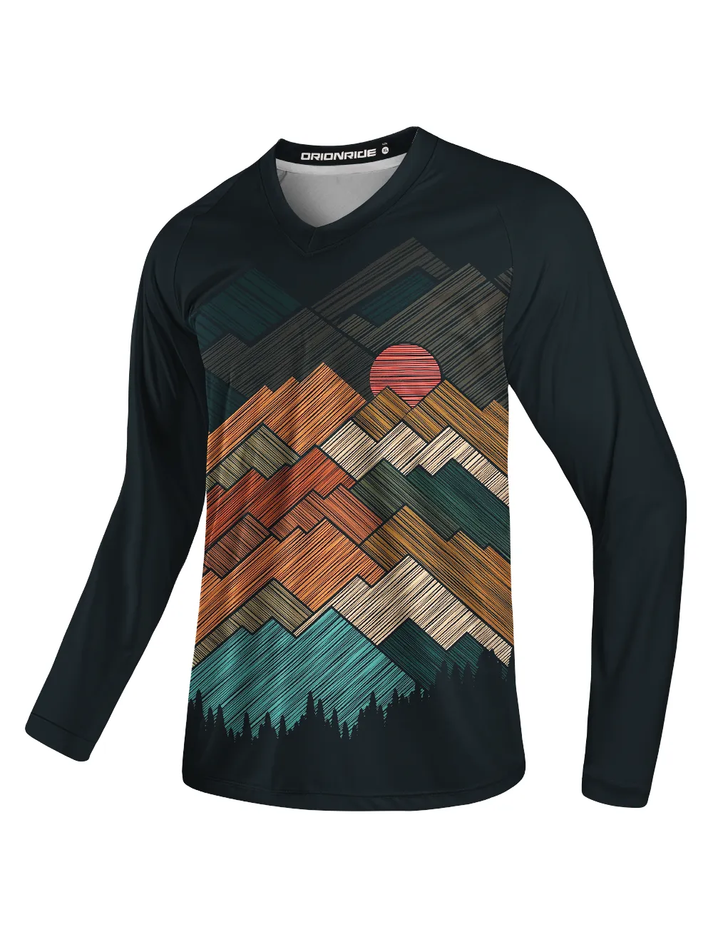 Orionride Draw Mountain Peaks Long Sleeve Downhill Jersey sold by Orionride