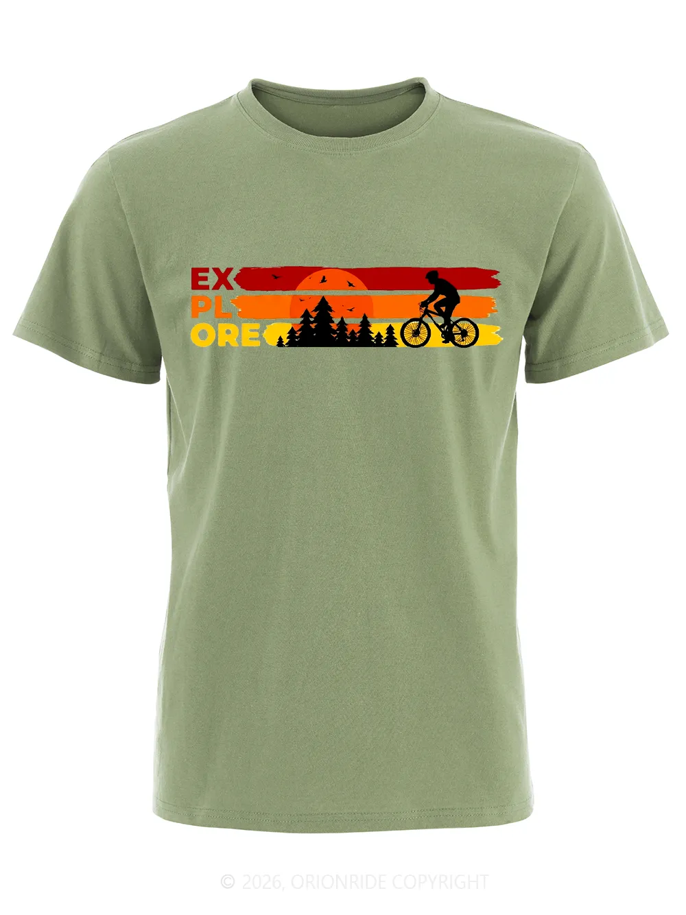 Orionride Sunset Silhouette Short Sleeves Bike T-Shirt sold by Orionride product image thumbnail 5