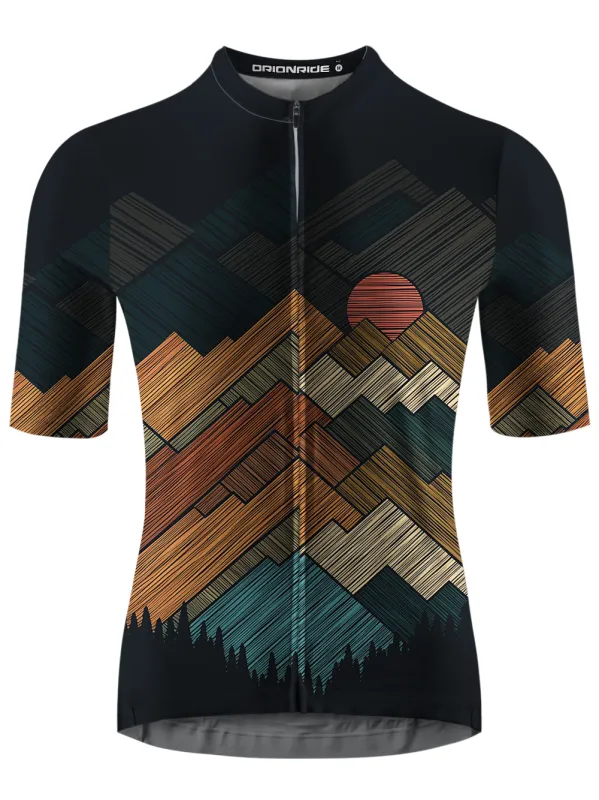 Orionride Draw Mountain Peaks Short Sleeves Cycling Jersey made by Orionride