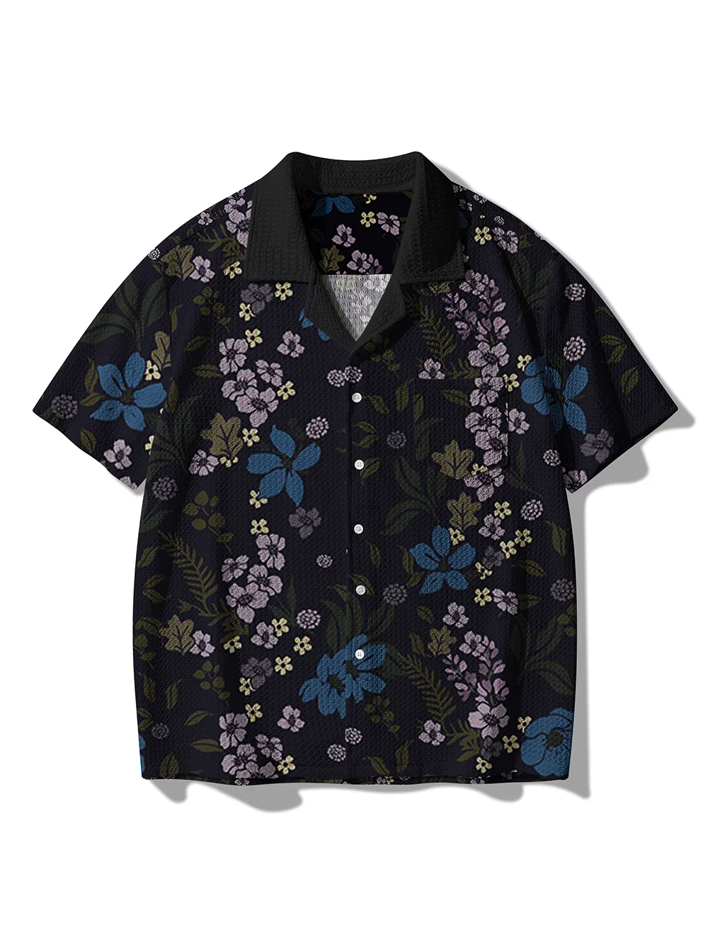 Orionride Lavender-Colored Clusters Men's Camp Collar Knitted Shirt sold by Orionride