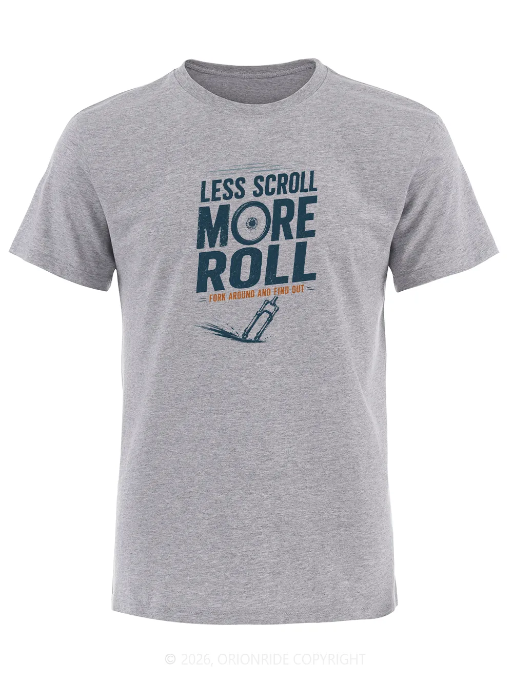 Orionride Less Scroll More Roll Short Sleeves Bike T-Shirt sold by Orionride product image thumbnail 3