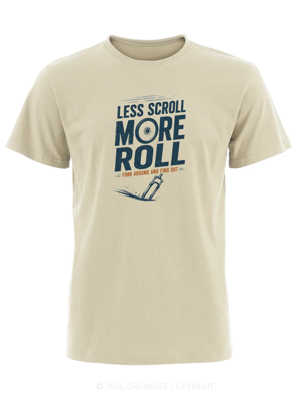Orionride Less Scroll More Roll Short Sleeves Bike T-Shirt sold by Orionride product image thumbnail 2