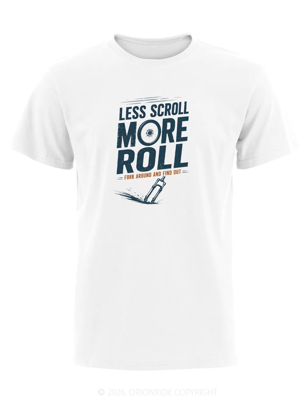 Orionride Less Scroll More Roll Short Sleeves Bike T-Shirt sold by Orionride product image thumbnail 4