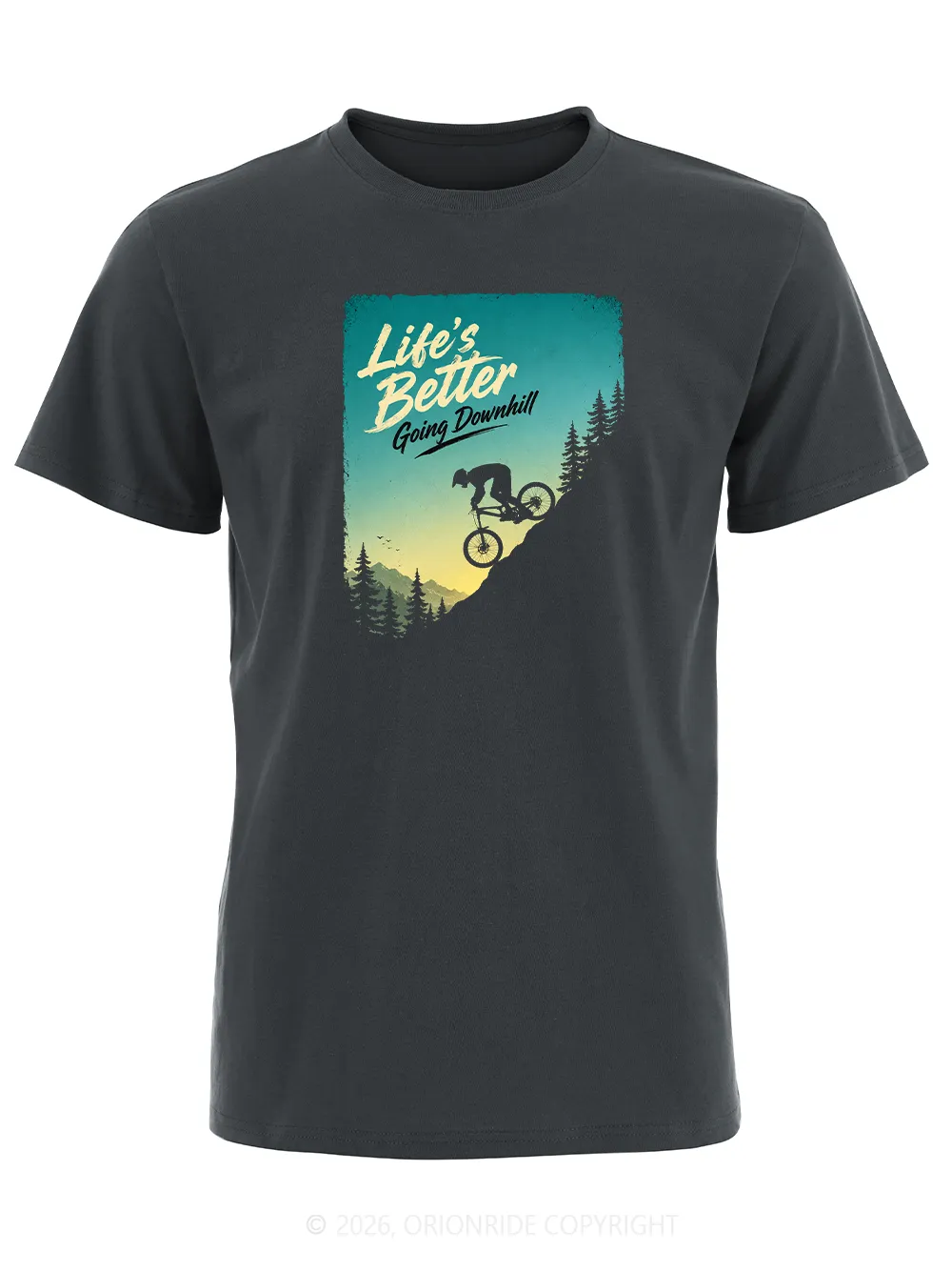 Orionride Going Downhill Short Sleeves Bike T-Shirt sold by Orionride product image thumbnail 2