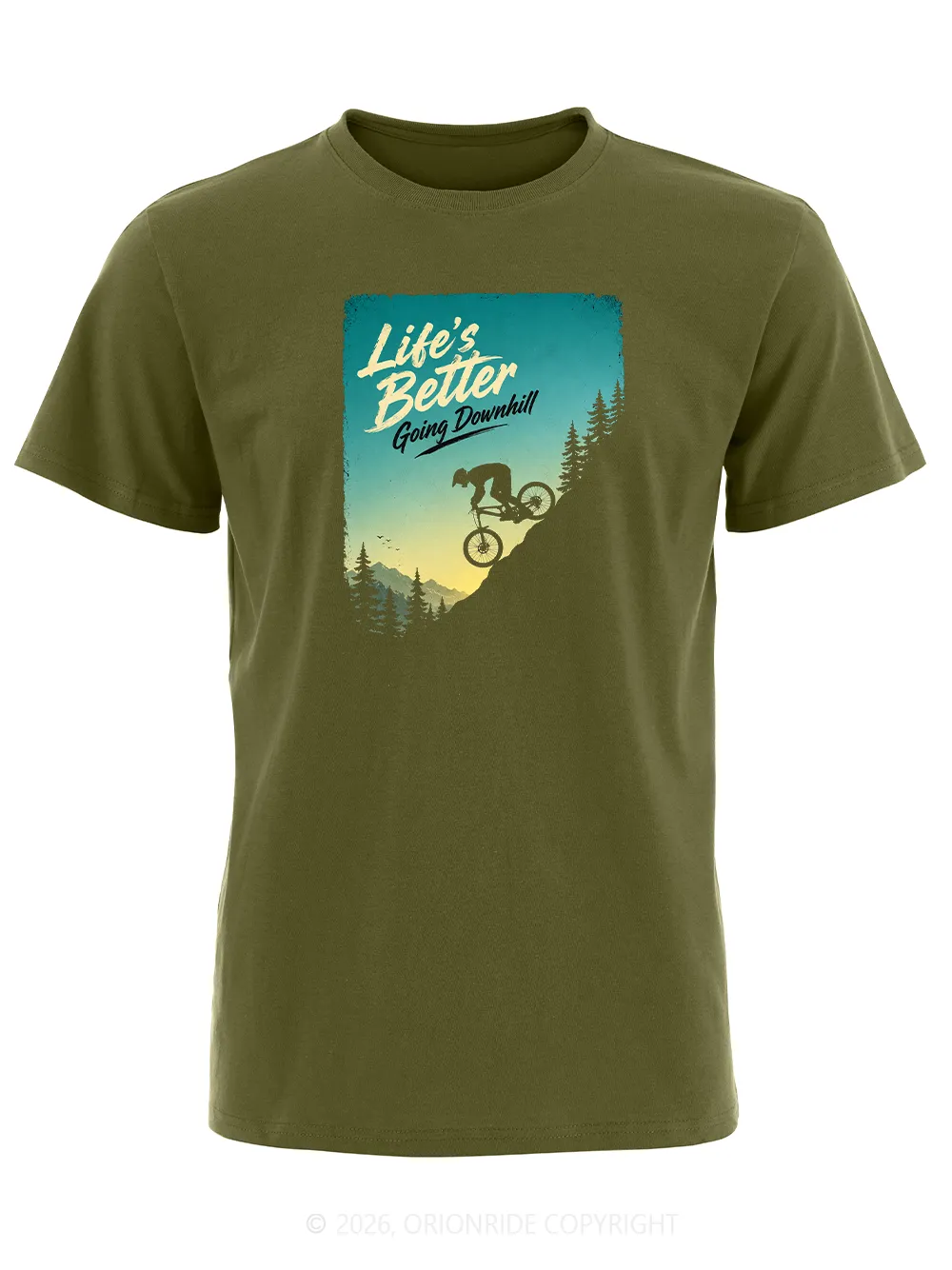 Orionride Going Downhill Short Sleeves Bike T-Shirt sold by Orionride product image thumbnail 5